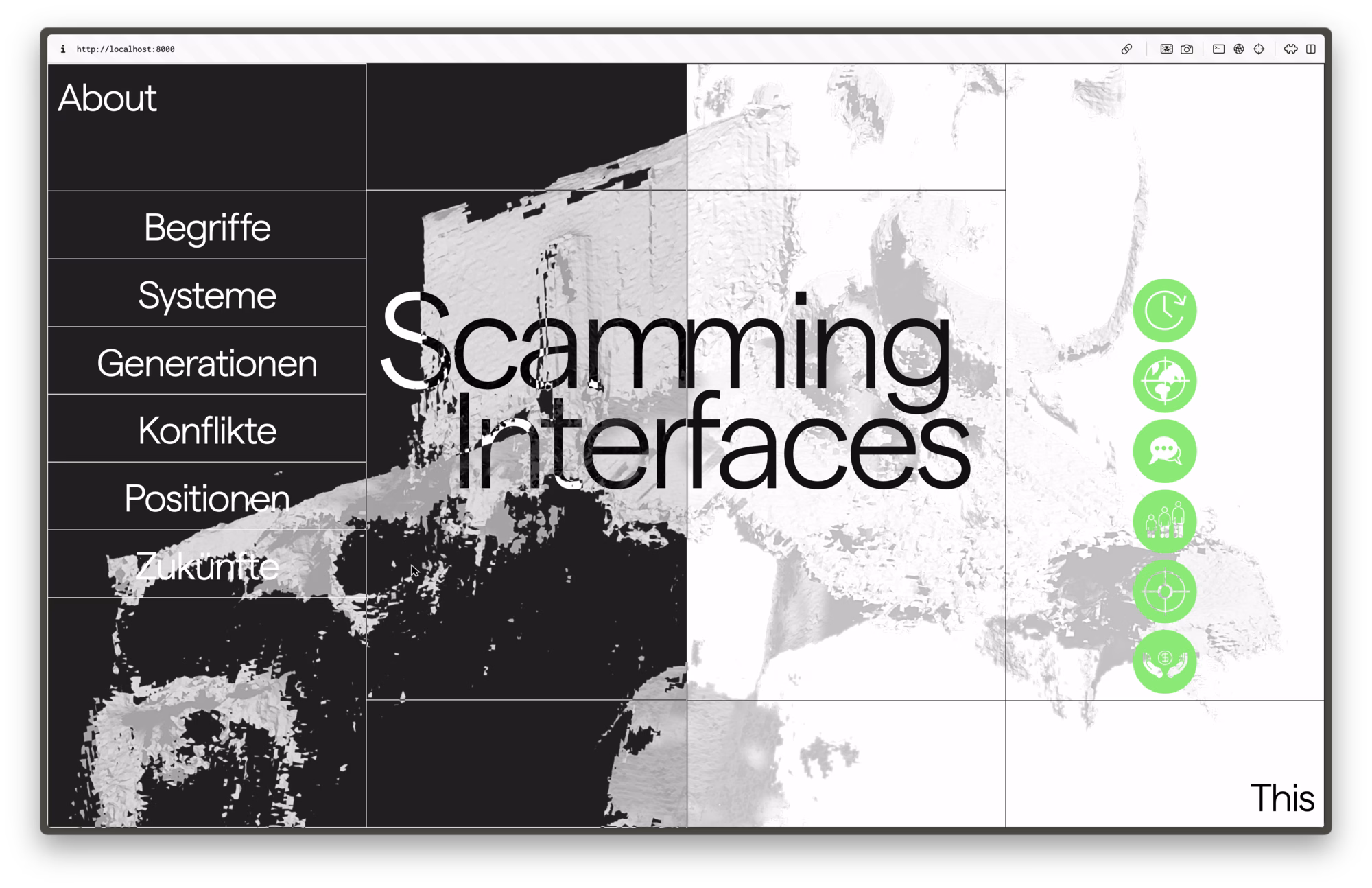 Haus der Kunst website interface showcasing dynamic fragments