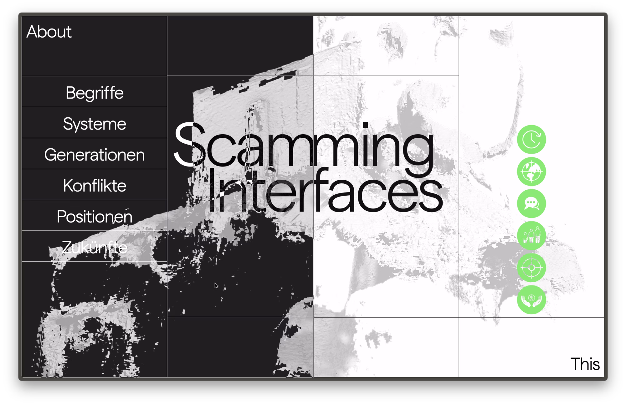 Haus der Kunst website interface showcasing dynamic fragments