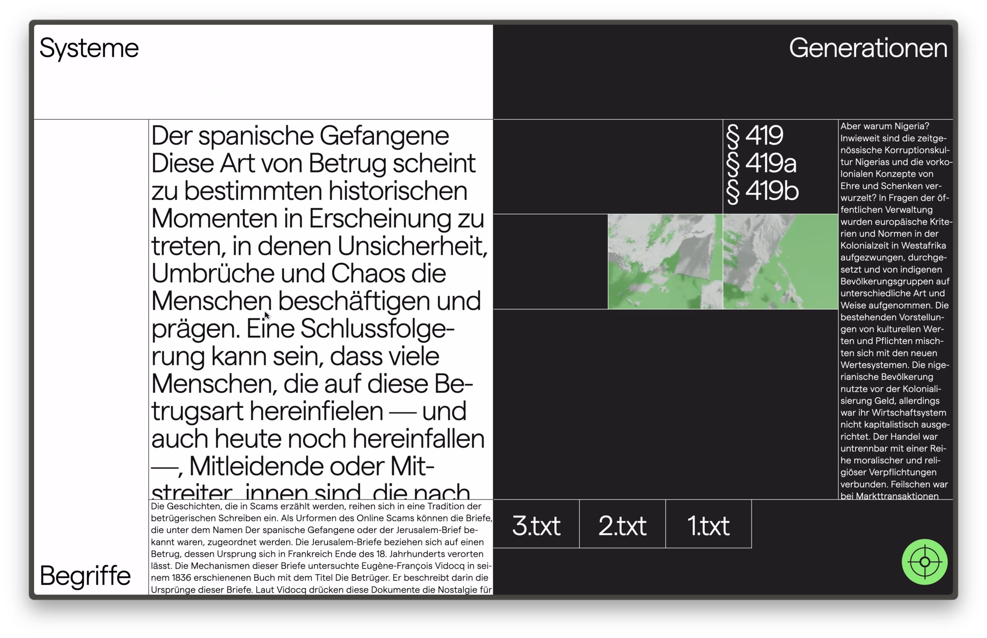 Haus der Kunst website interface showcasing dynamic fragments